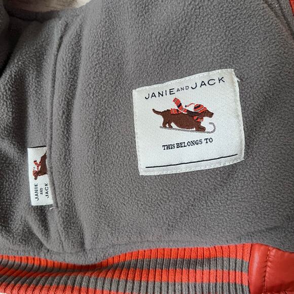 Janie and Jack Vest Baby Boys 3-6M Orange Fleece Lined Puffer Snap Front Pockets - Picture 6 of 7